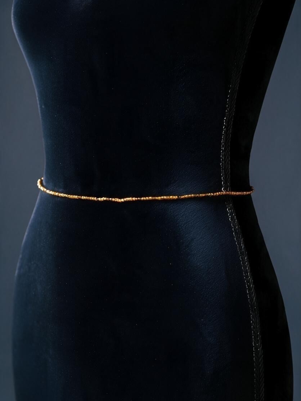 Orange Beaded Waist Chain